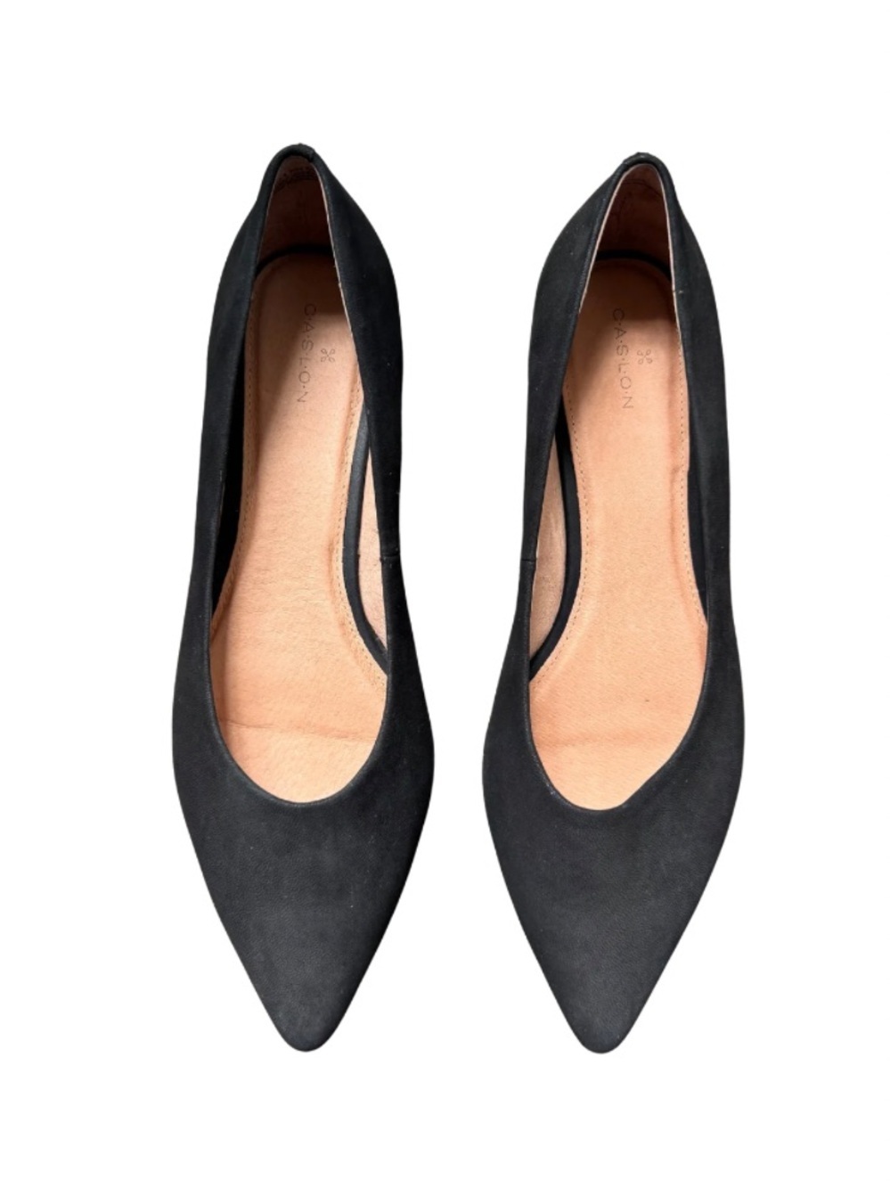 🖤 Caslon Black Suede Pointed Toe Ballet Flats Size 10 NIB